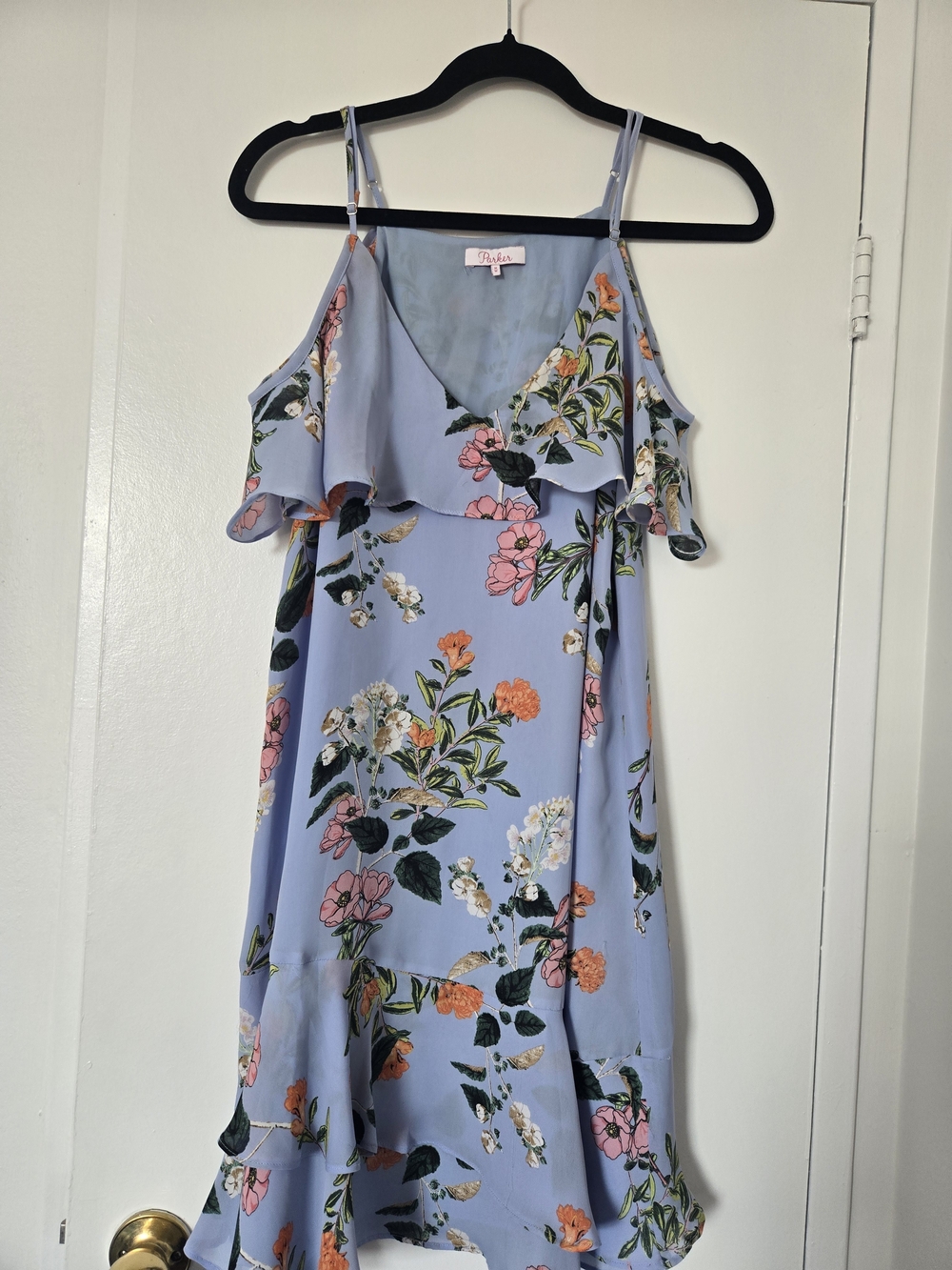 Rafaella Lavender Floral Cold-Shoulder Slip Dress